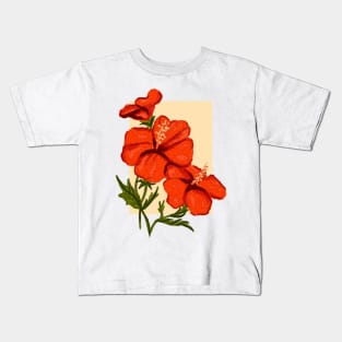 Hibiscus watercolor print Kids T-Shirt